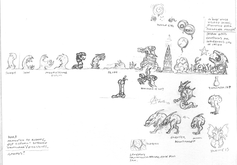Psygnosis pencil drawings and concepts by Niklas Jansson