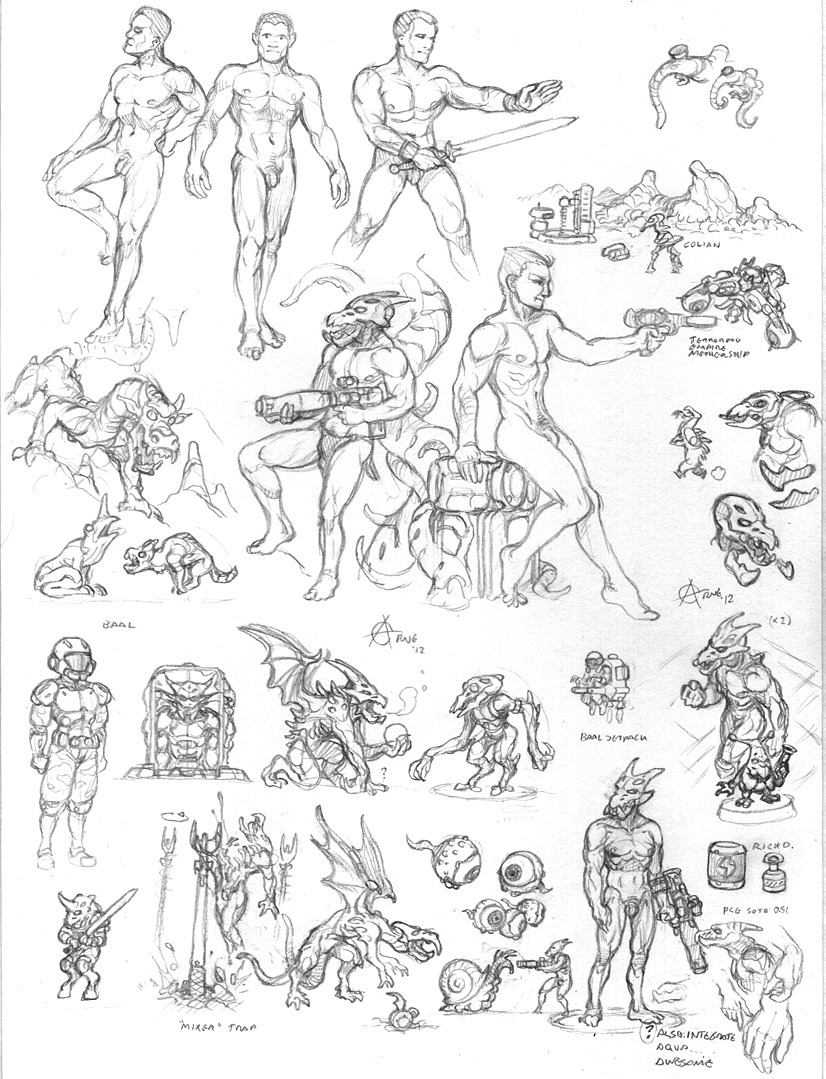Psygnosis pencil drawings and concepts by Niklas Jansson